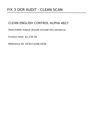 Rendered production OCR output for a clean English scan with searchable control text